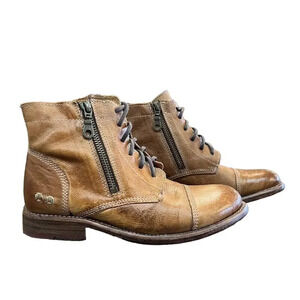 Bed Stu brown leather Bonnie combat lace up booties Sz 6.5